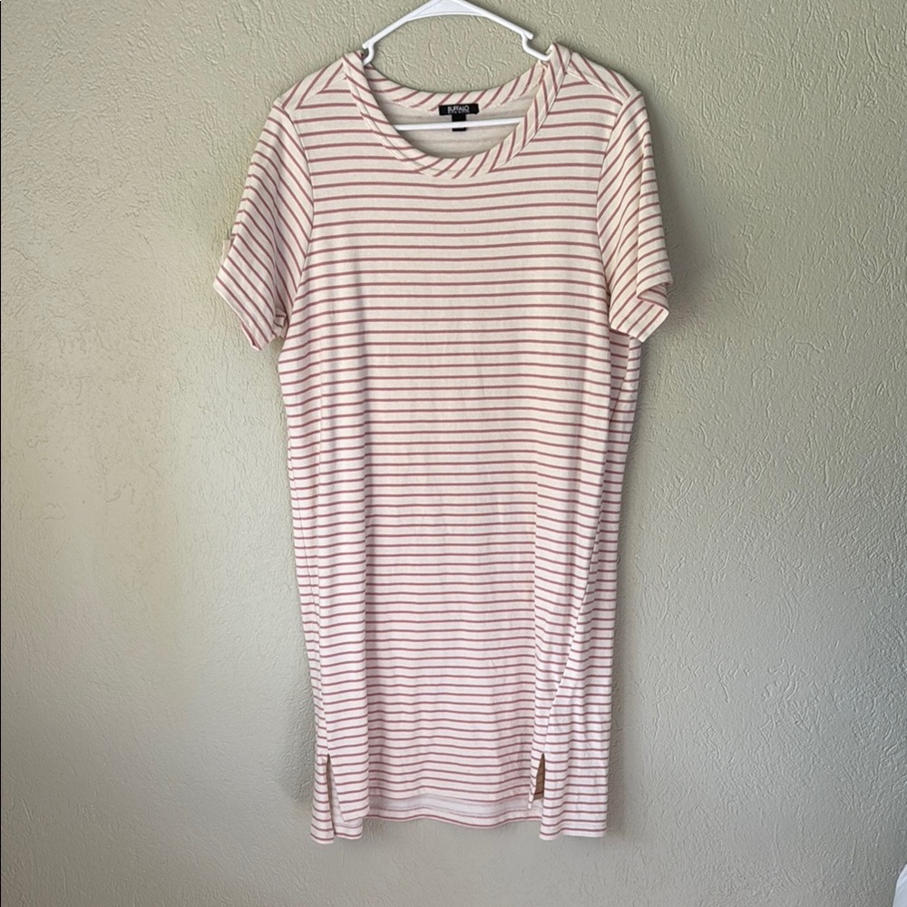 Buffalo David Bitton Pink and Cream Striped Top